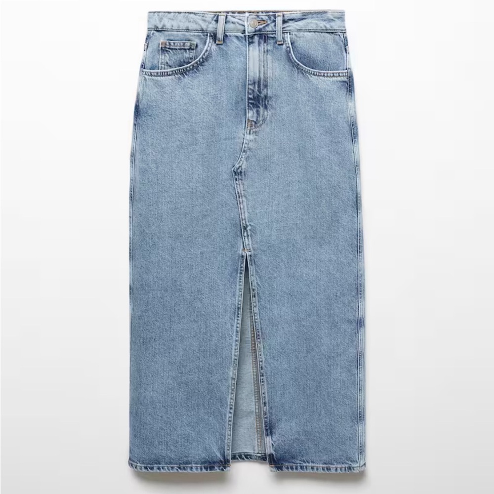 MANGO Midi Denim Skirt